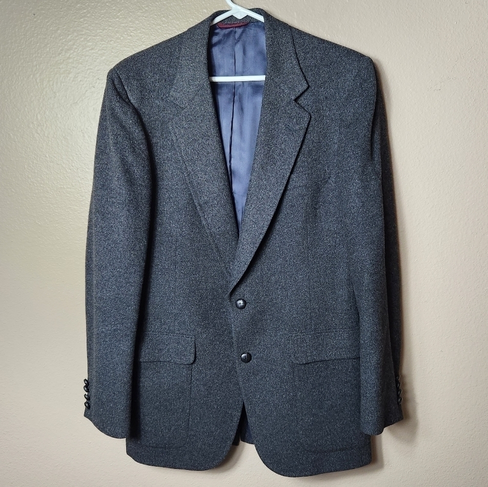 Graham & Gunn Vintage Union Made 100% Camel Hair Charcoal Gray Overcoat-Size 42